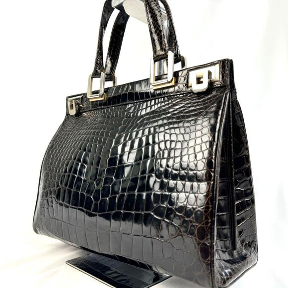 GUCCI VINTAGE CROCODILE HANDBAG - Picture 1 of 9